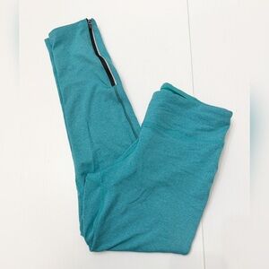 Rabbit Teal Runnings Tights Leggings with Side Zipper - M